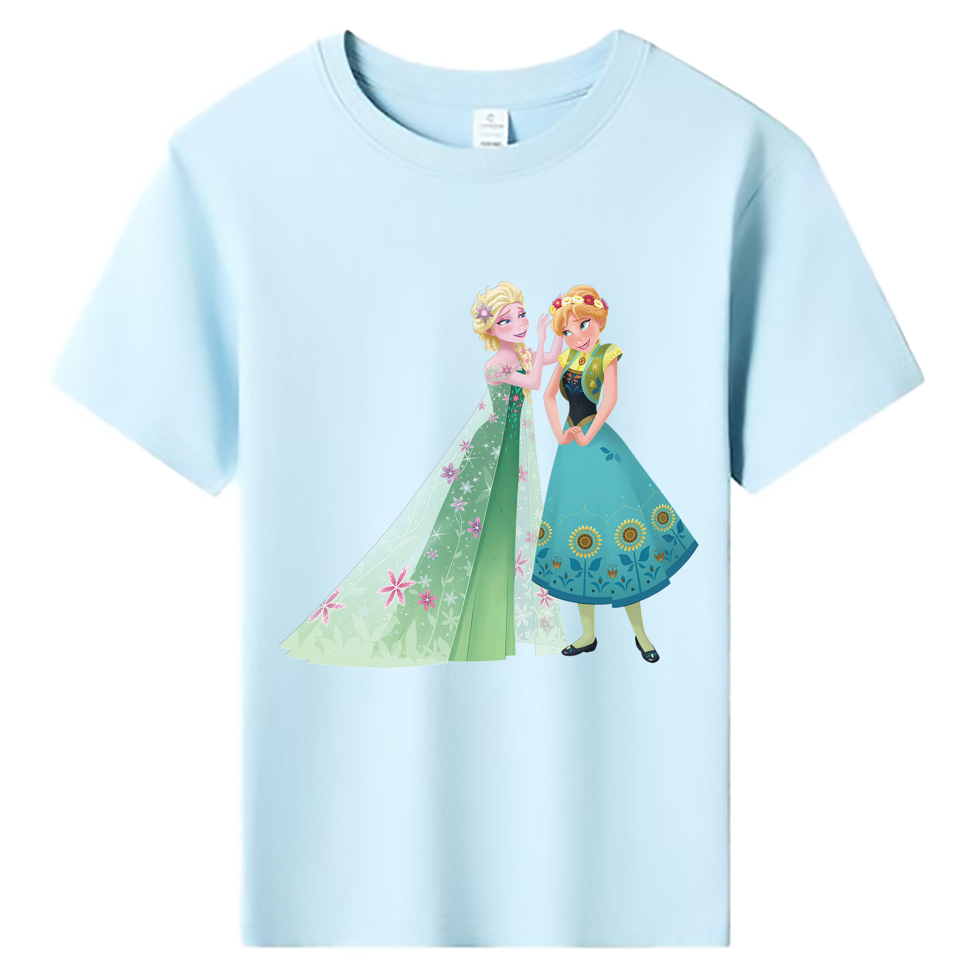 （画像用） アナと雪の女王 アンナ エルサ Frozen Anna Elsa 綿100％キッズTシャツ（フロントプリント）